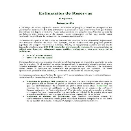 Estimación de reservas