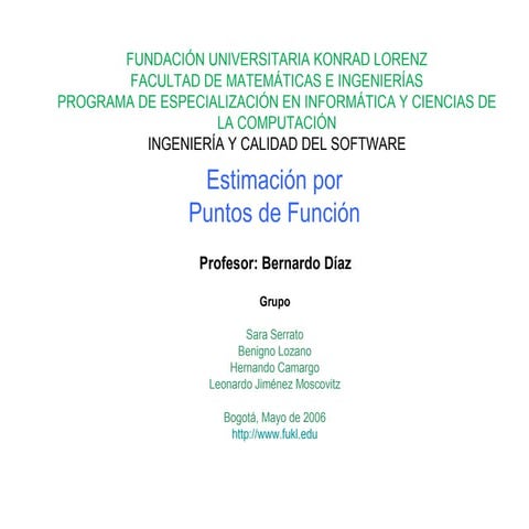 Estimación Software por Puntos de Función