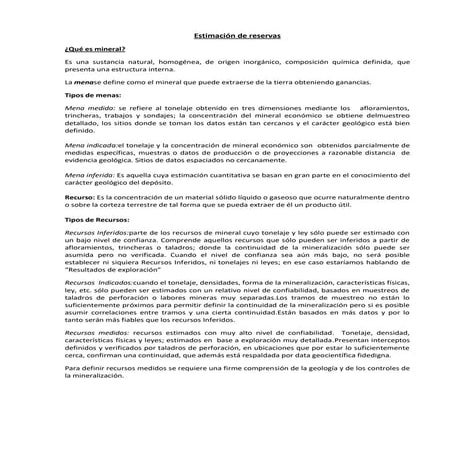 Estimacion de reservas