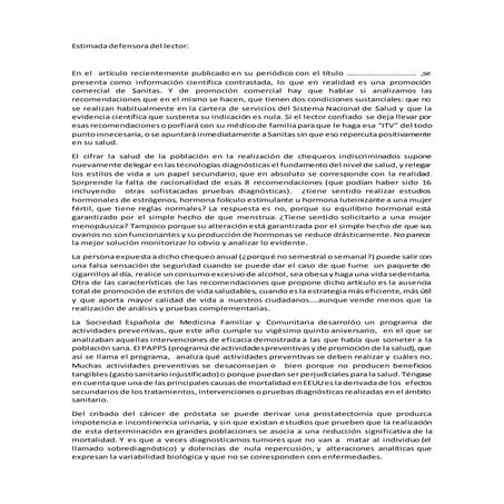 Estimada defensora del lector