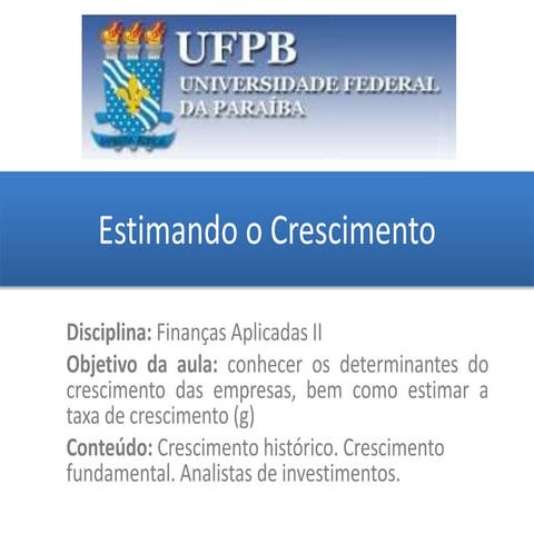 Estimando o crescimento