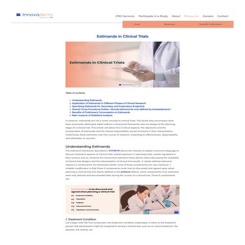 Estimands in Clinical Trials | Innovaderm Research | PDF