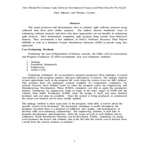 How Should We Estimate Agile Software Development Projects and What Data Do W...