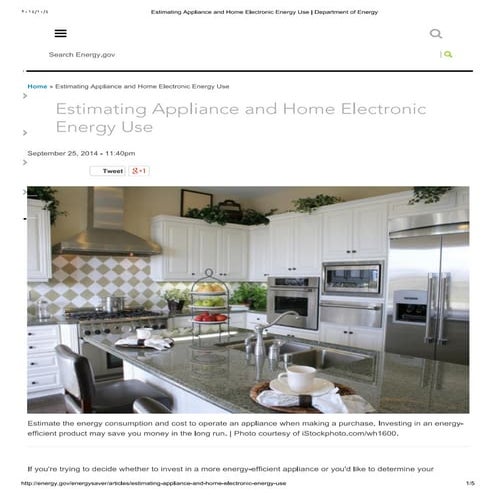 Estimating appliance and home electronic energy use