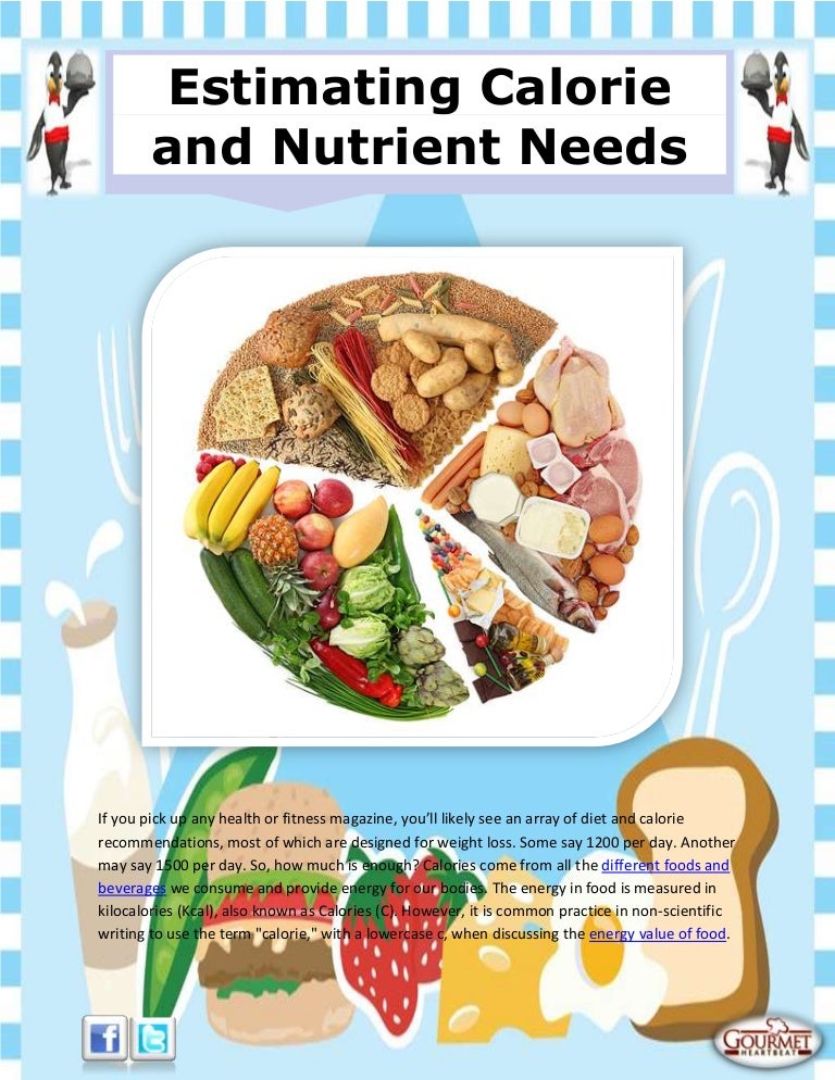 Estimating calorie and nutrient needs