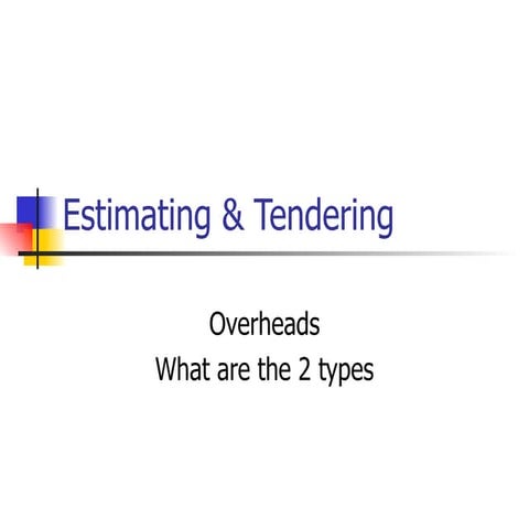 Estimating & tendering