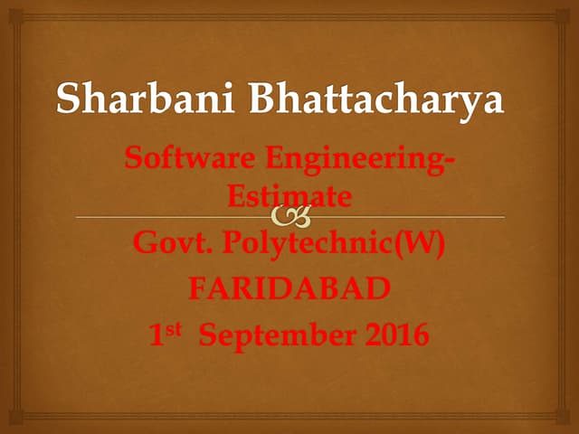 Estimation sharbani bhattacharya