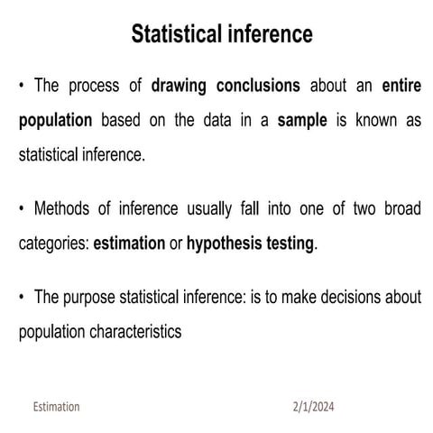 Statistical inference | PPTX