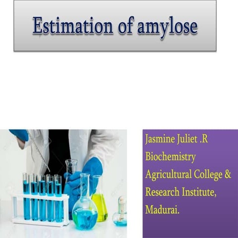 Estimation of amylose
