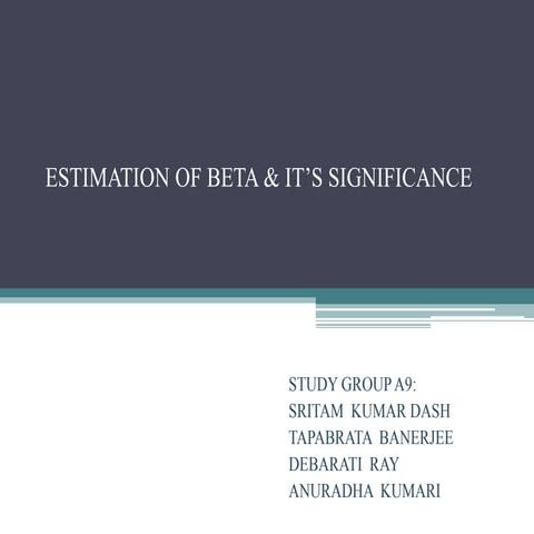 Estimation of beta & it s significance