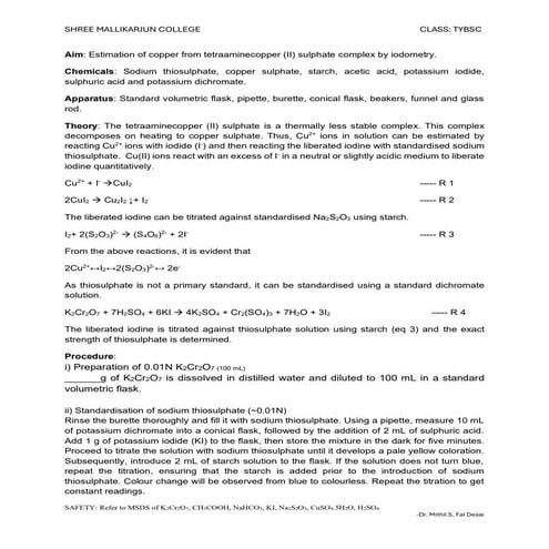 Estimation of copper from tetraaminecopper (II) sulphate complex by iodometry.pdf