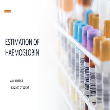 Estimation of haemoglobin