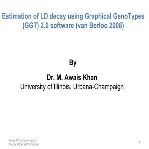 Estimation of Linkage Disequilibrium using GGT2 Software