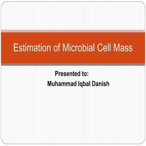 Estimation of microbial cell mass