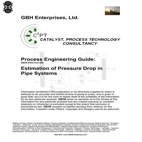 Estimation of Pressure Drop in Pipe Systems