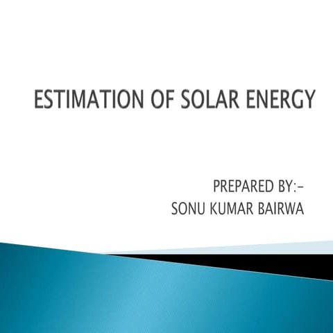 Estimation of solar energy