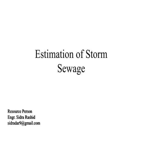 Estimation of storm sewage