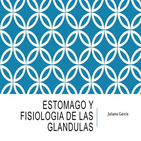 ESTOMAGO Y FISIOLOGÍA DE LAS GLANDULAS