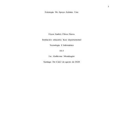 Estrategia de apoyo arduino uno