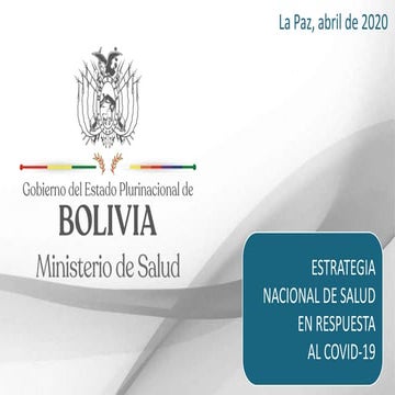 Estrategia de Bolivia contra el coronavirus.