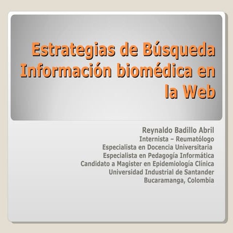 Estrategias Búsqueda Información Biomédica