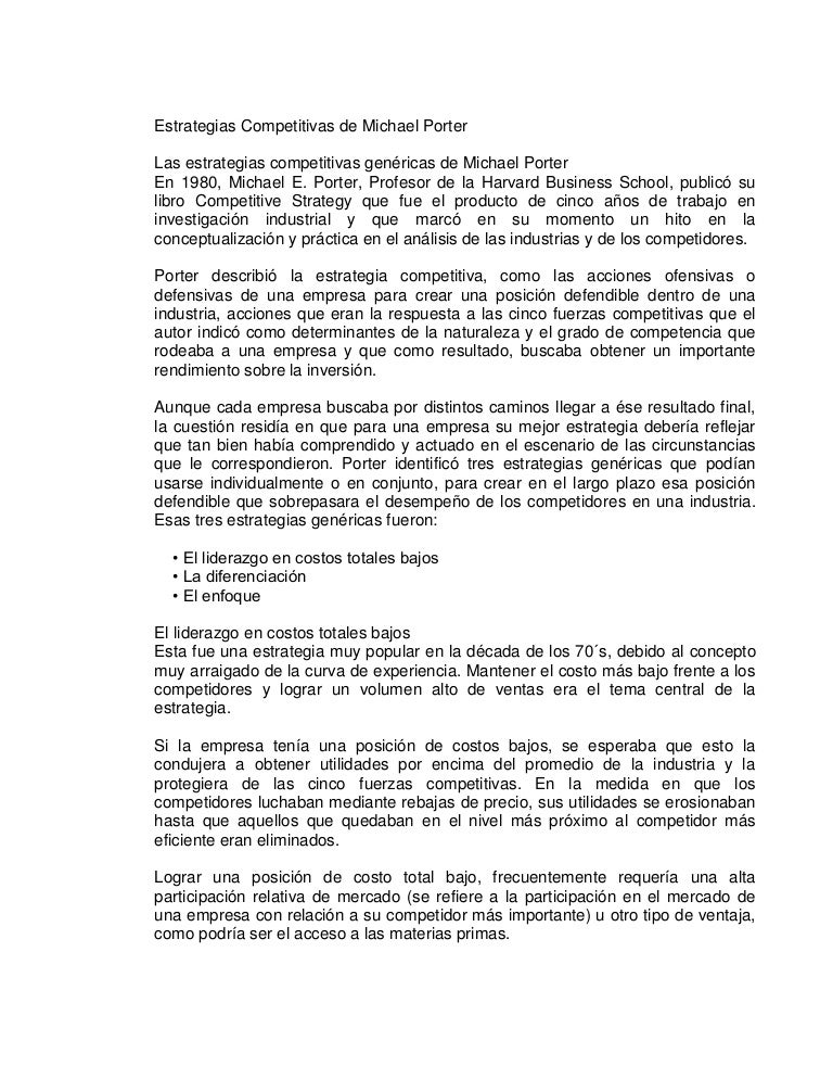 Estrategia Michael Porter Pdf