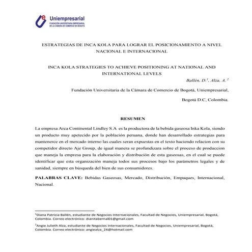 Estrategias de inca kola
