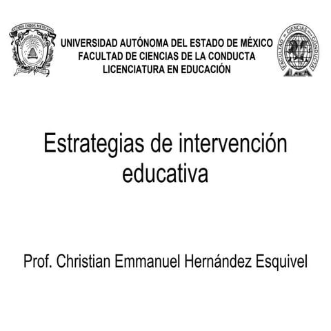 Estrategias de intervención educativa