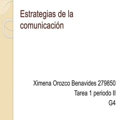 Estrategias de la comunicacion