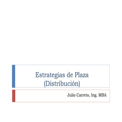 Estrategias de plaza (distribución)