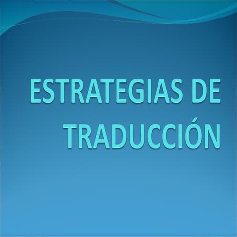 Estrategias De TraduccióN