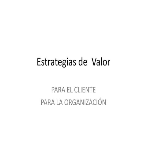 Estrategias de  valor