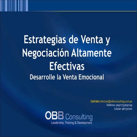 Estrategias de venta y negociacion altamente efectivas - OBB CONSULTING