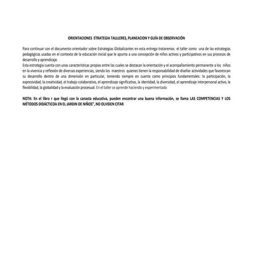 Estrategias globalizantes  talleres