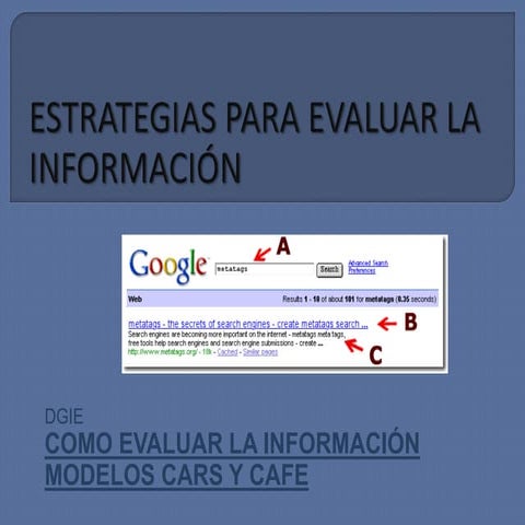 Estrategias para evalar la informacion 15 10-14