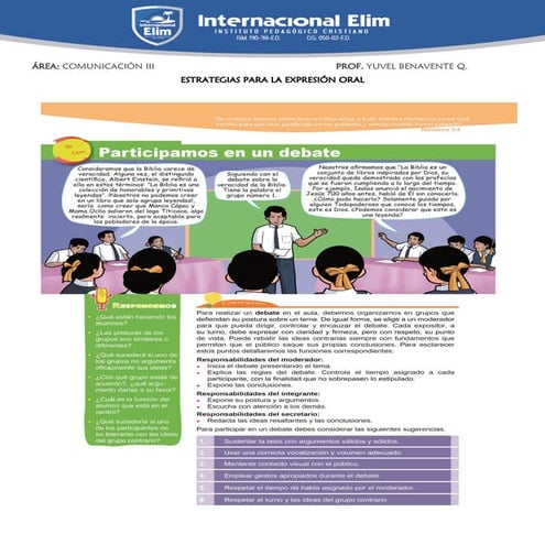 Estrategias para la expresión oral