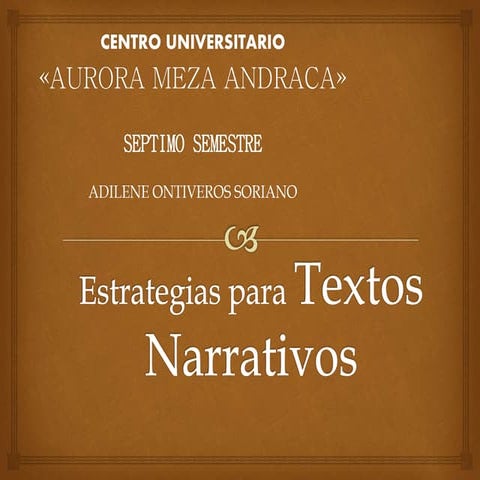 Estrategias textos narrativos