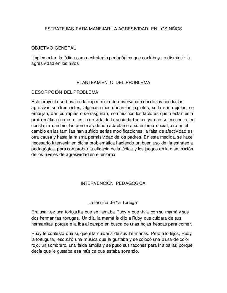Estratejias Para Manejar La Agresividad En Los Ninos estratejias para manejar la agresividad