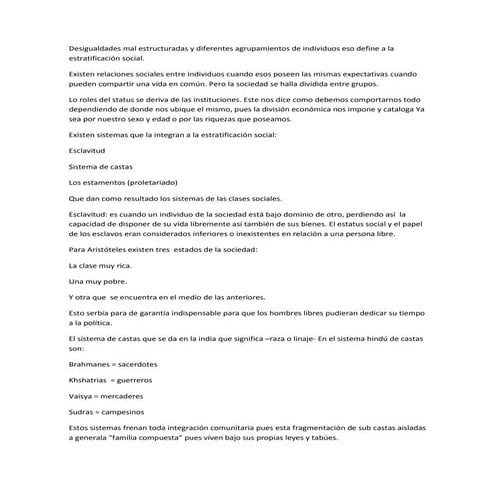 Estratificación social