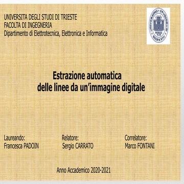 Estrazione automatica delle linee in un'immagine digitale