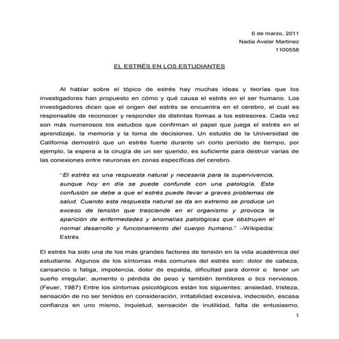 Investigacion De Estres en Estudiantes