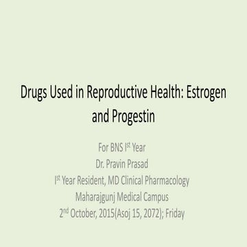 Estrogen and progestins