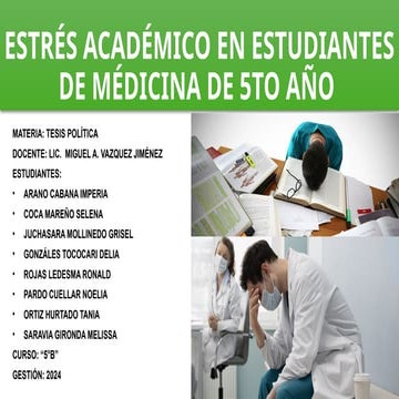 estrés.pptx en estudiantes de medicina de 5to año de medicina | PPTX
