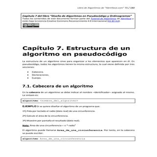 Estructura de un algoritmo en pseud...