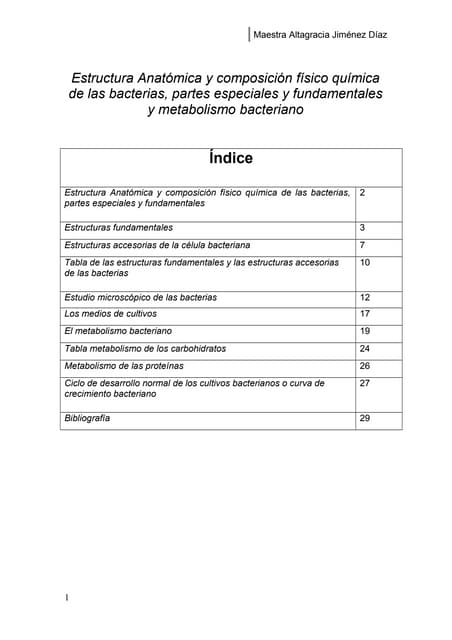 Estructura y composición química de las bacterias | PPT