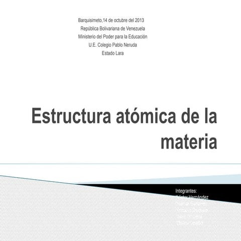 Estructura atómica de la materia