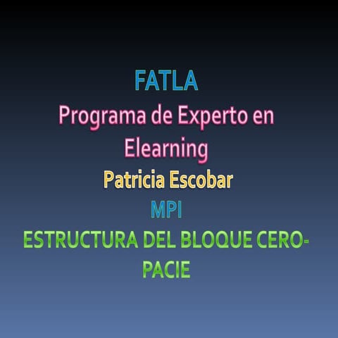 Estructura bloque cero pacie