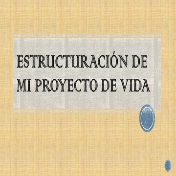 Estructuración de mi proyecto de vida