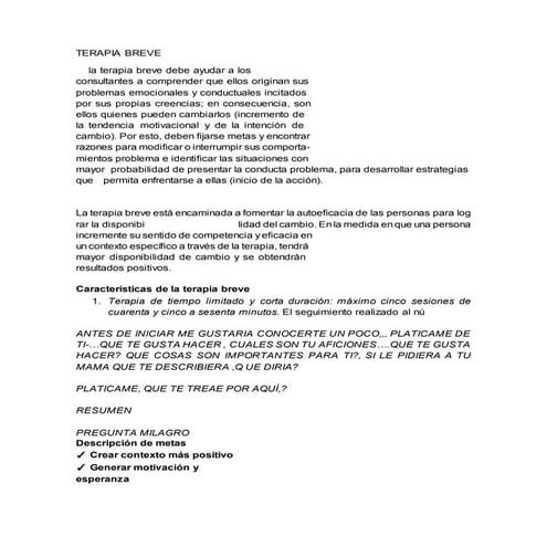 Estructuracion de la terapia