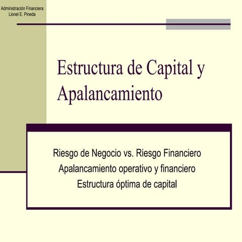 Estructura de Capital y Apalancamiento